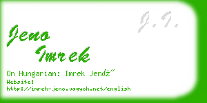 jeno imrek business card